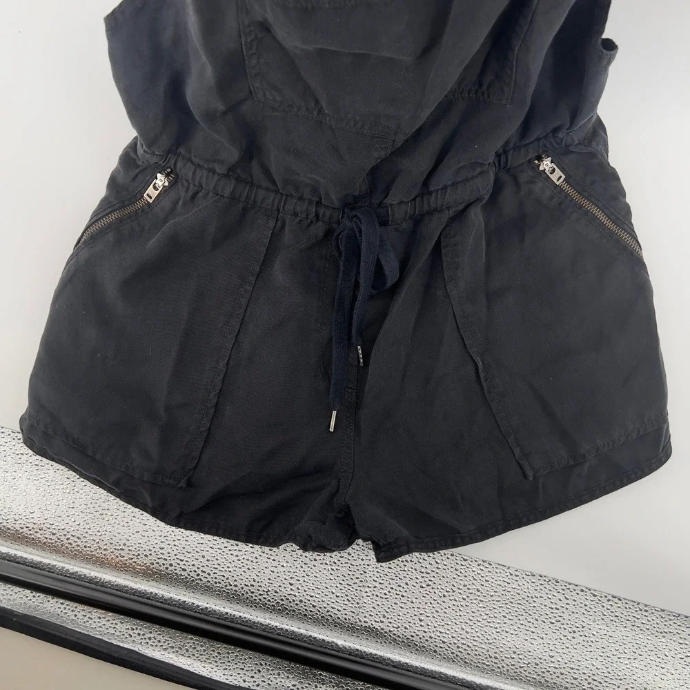 Wilfred Free Beatriz Drawstring Overalls Romper Black Women S Pockets Drawstring